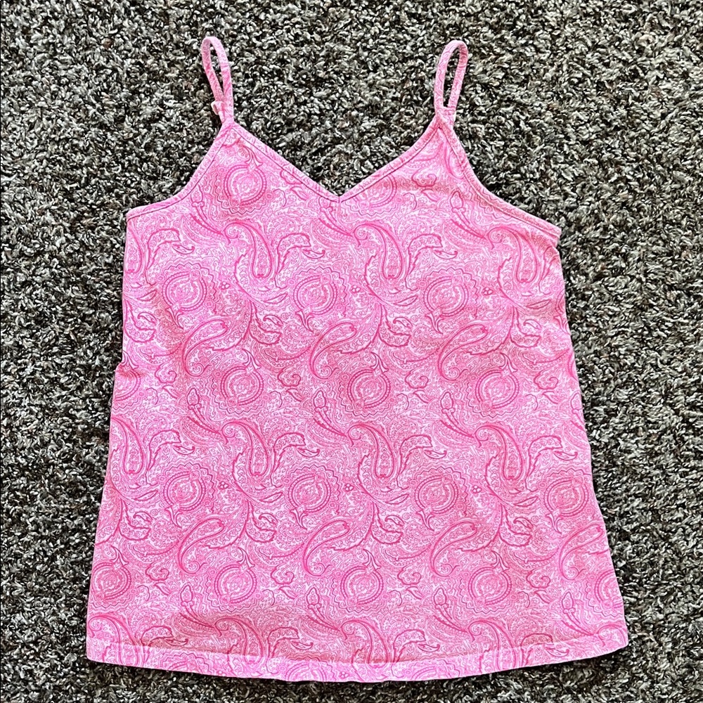 duo Maternity Pink Paisley Camisole Tank Top, Size Small, Cotton Spandex Soft